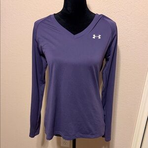 Under Armour Purple Long-Sleeve V-Neck Semi-Fitted Heat Gear